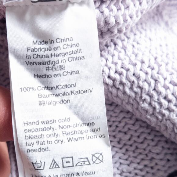 Madewell Women’s Lilac Pointelle Knit Sweater Cottagecore Coquette Cropped Sz S - Picture 7 of 7